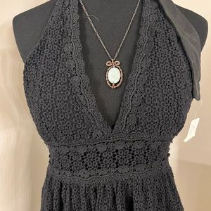 👚Free People Black Halter Slipdress